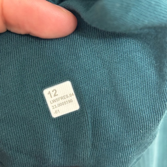 Lululemon Scuba Mid Rise Wide Leg Pant Velvet Cord in Storm Teal - Size 12 - Picture 6 of 6